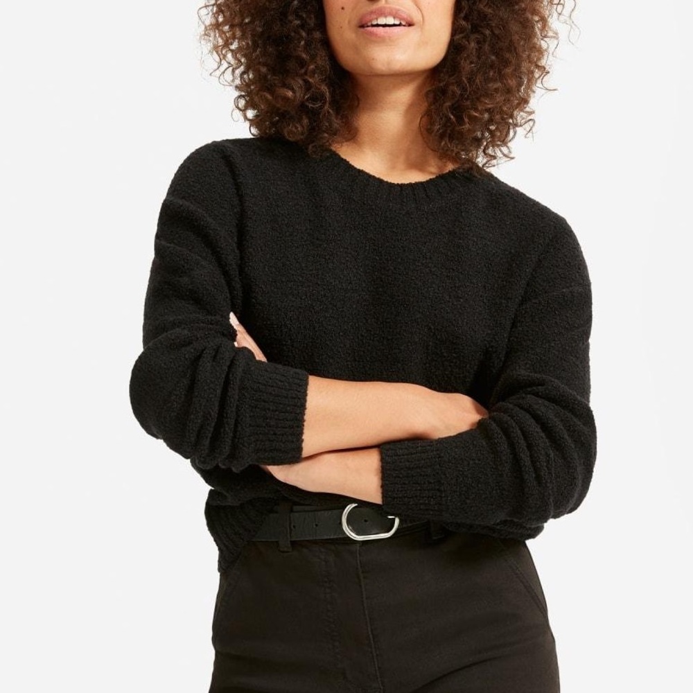 [SOLD] Teddy Crew Neck Sweater- Black